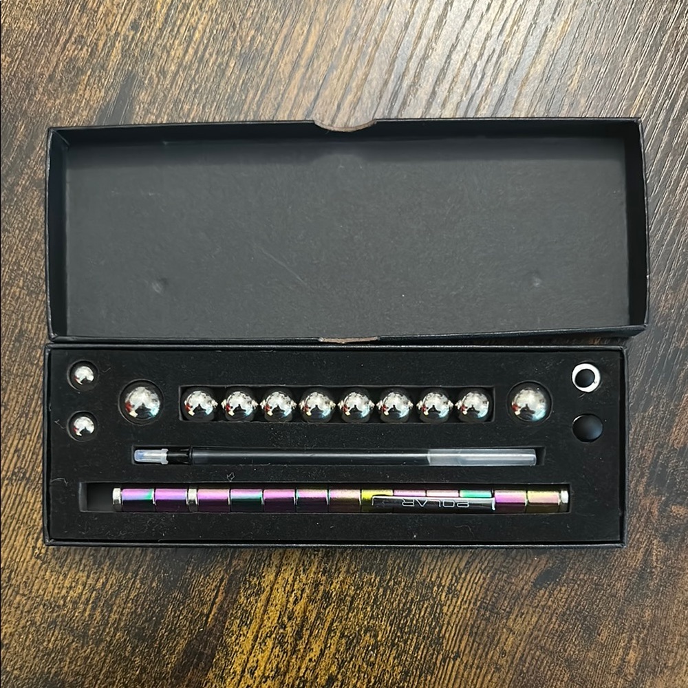 Matte Black Fidget Pen Case, multicolored fidget pen and accessories